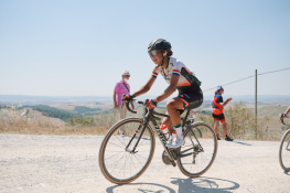Anouska Koster (NED) at Strade Bianche - Elite Women 2020, a 136 km road race starting and finishing in Siena, Italy on August 1, 2020. Photo by Sean Robinson/velofocus.com